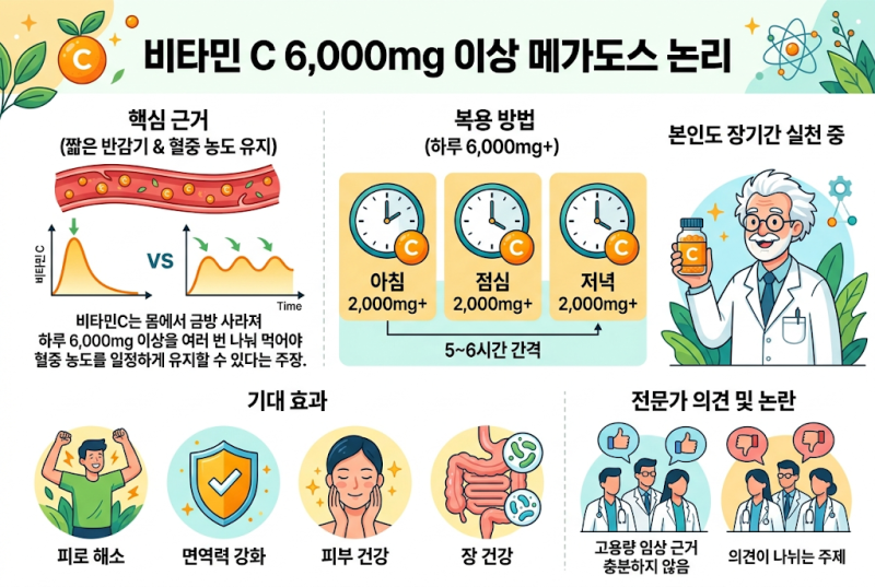 비타민C 6,000mg 이상에 대한 이야기와 후기들,참고만 하세요
