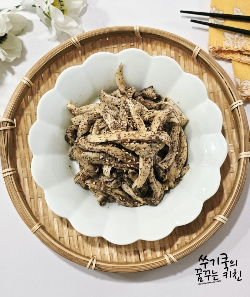 5분컷!새송이버섯 들깨무침 레시피 전자레인지 버섯 반찬