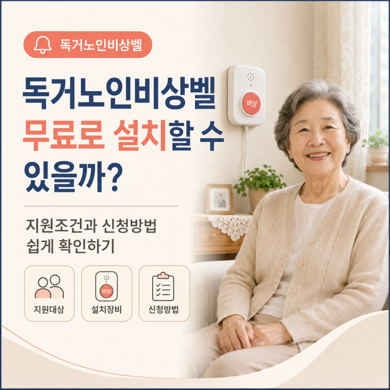 독거노인비상벨 무료로 설치할 수 있을까? 지원조건 확인하기
