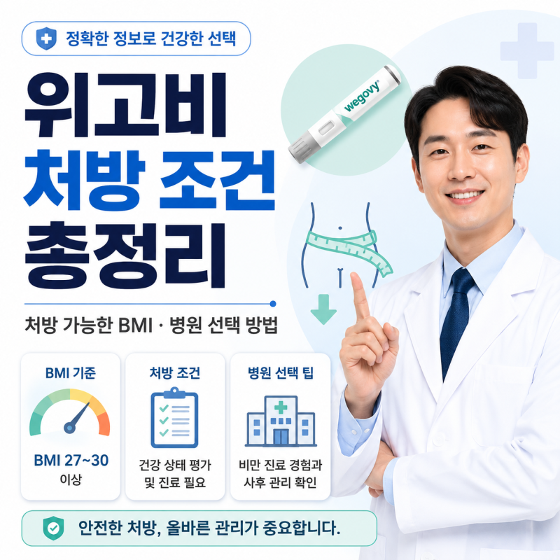 위고비 처방 조건 총정리｜처방 가능한 BMI와 병원 선택 방법