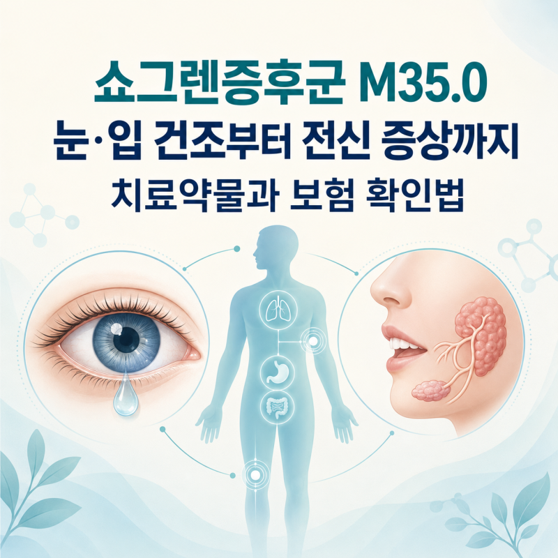 쇼그렌증후군(M35.0)이란? 실제 치료약물과 류마티스관절염·보험의 차이