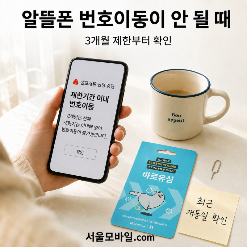 알뜰폰 번호이동이 안 될 때, 3개월 제한을 먼저 확인한 이유