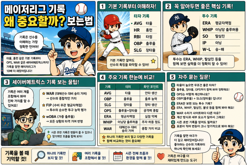 메이저리그 기록 왜 중요할까? 보는법