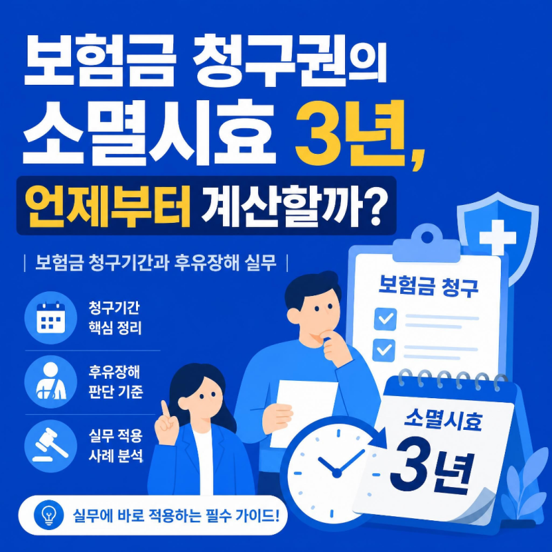 보험금 청구권의 소멸시효 3년, 언제부터 계산할까?(보험금 청구기간과 후유장해 실무)