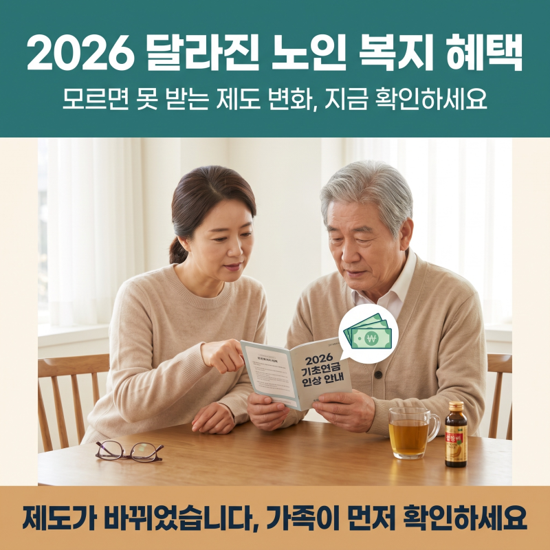 [대전재가복지센터] 2026년 달라진 노인 복지 혜택 - 기초연금부터 장기요양 한도까지
