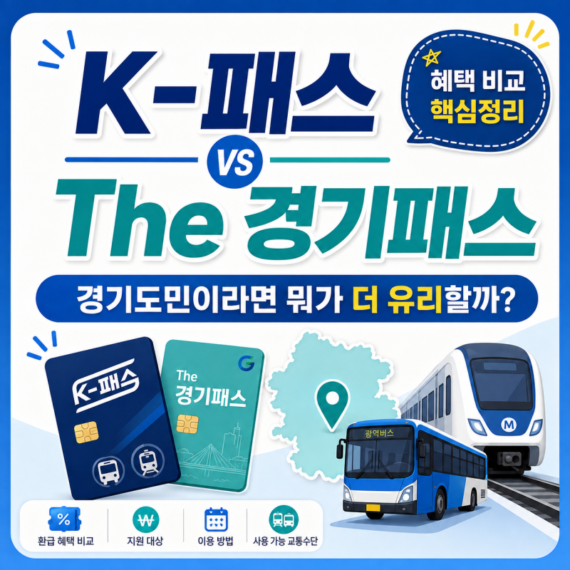 K-패스 vs The 경기패스 차이, 경기도민이라면 뭐가 더 유리할까? 2026 총정리