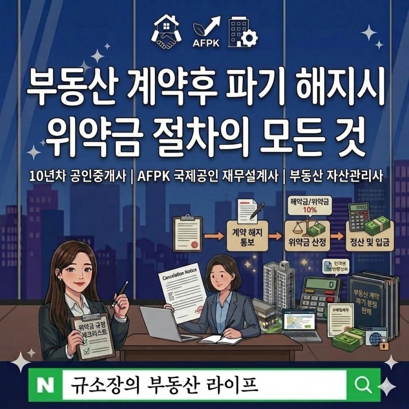 부동산 계약후 파기 해지시 위약금 절차의 모든 것, 계약금 넣었는데 취소하면 다 날릴까?