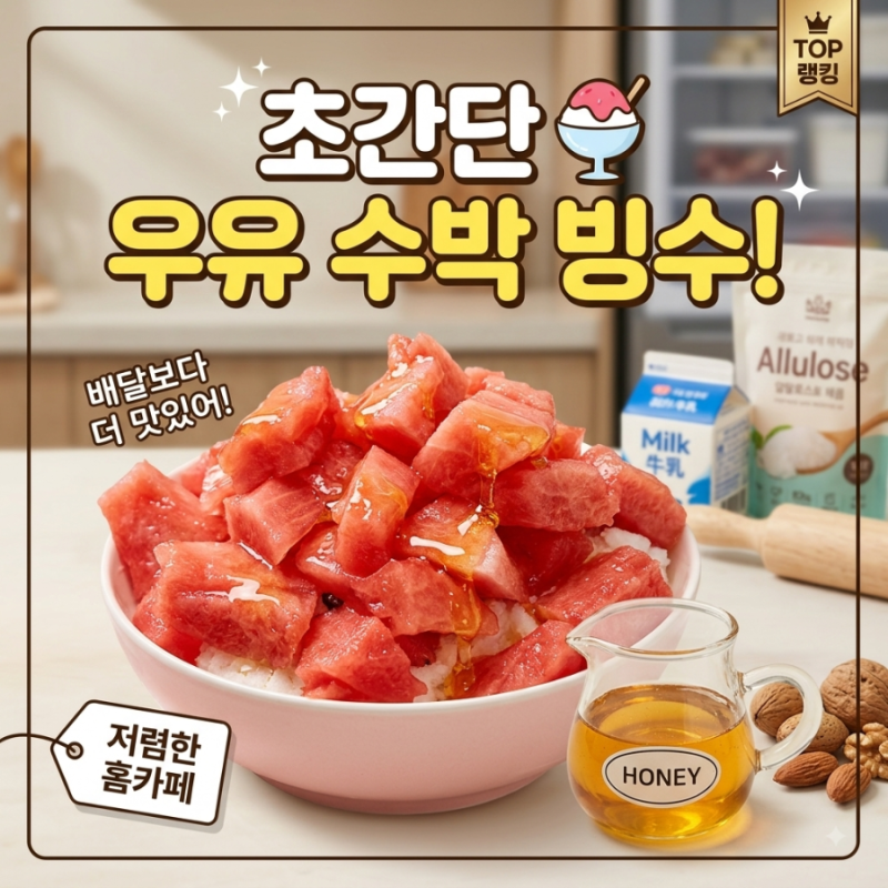 [초간단 우유빙수 만들기] 집에서 만드는데 배달 빙수보다 맛있다고?
