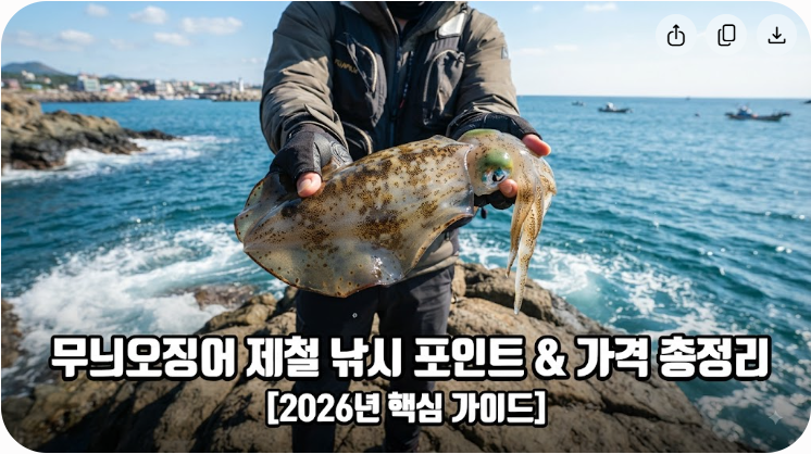 [2026년] 무늬오징어 핵심! 제철 낚시 포인트와 가격 총정리