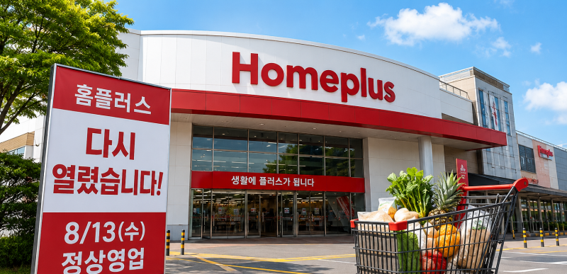 홈플러스 재개장 67개 점포 어디?｜8월 13일 정상영업·온라인 주문 일정 총정리