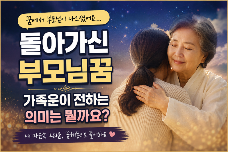 돌아가신부모님꿈 가족운이 전하는 의미는 뭘까요?