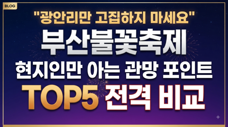 "광안리만 고집하지 마세요" 부산불꽃축제 현지인만 아는 관망 포인트 TOP5 전격 비교