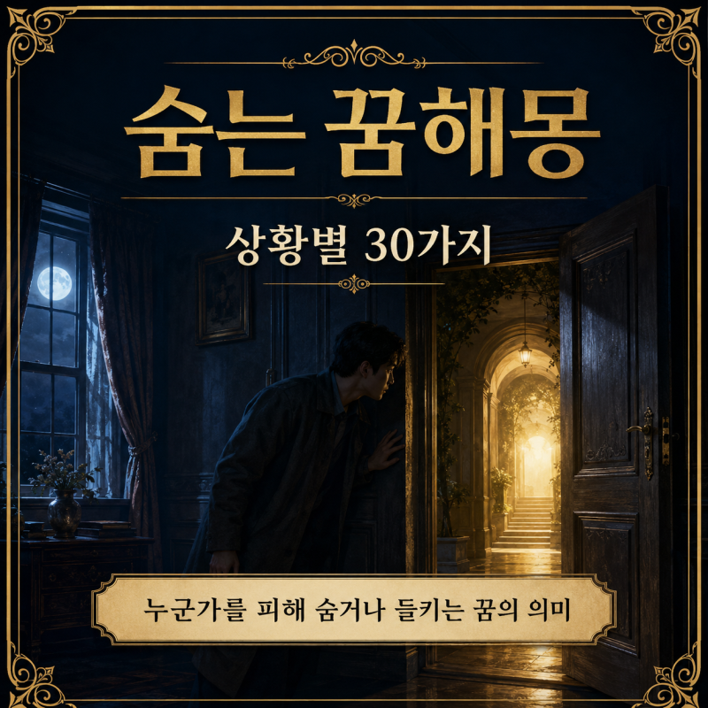 숨는 꿈해몽 상황별 30가지｜누군가를 피해 숨거나 들키는 꿈의 의미