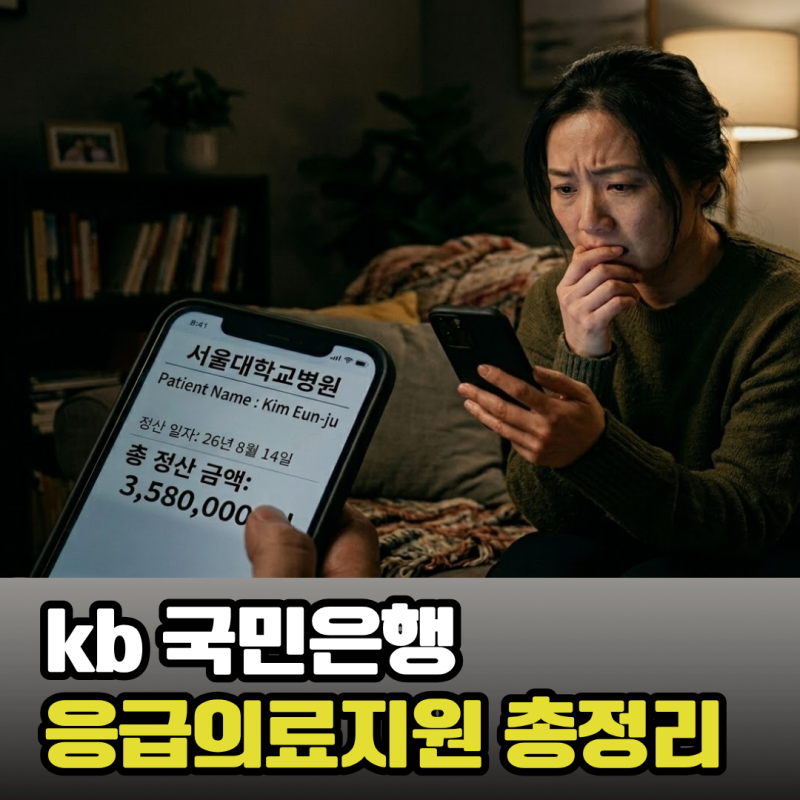 kb국민은행 응급의료 지원 긴급 치료비 혜택 대상 총정리