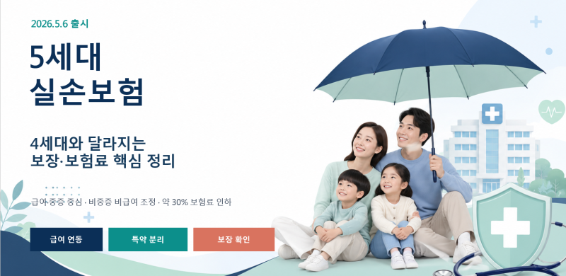 5세대 실손보험이란? 4세대와 달라지는 보장·보험료 핵심 정리