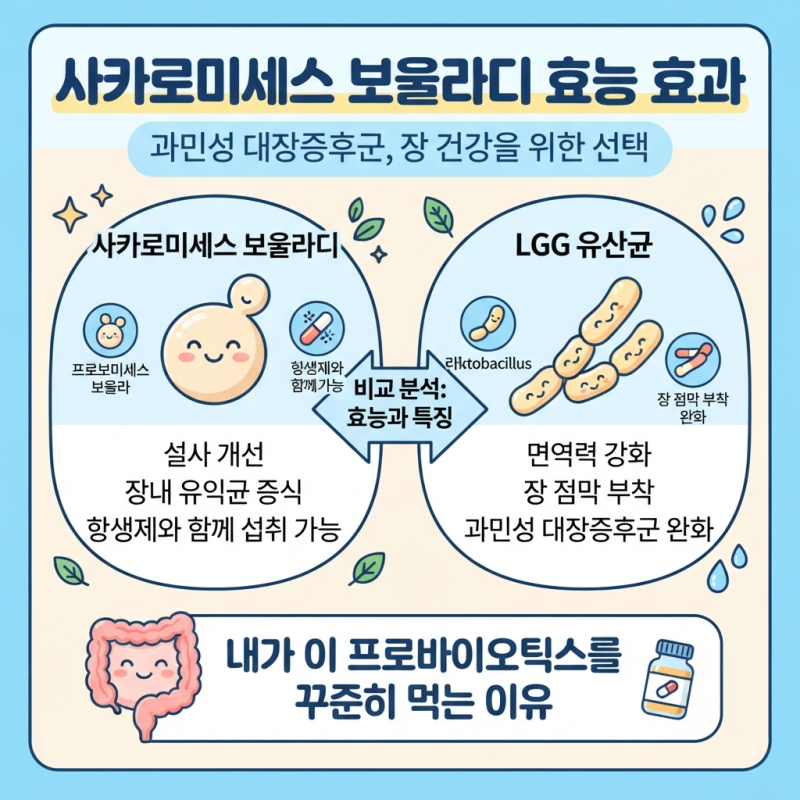 사카로미세스 보울라디 효능 효과｜LGG 유산균과 뭐가 다를까? 내가 먹는 이유 | 과민성 대장....