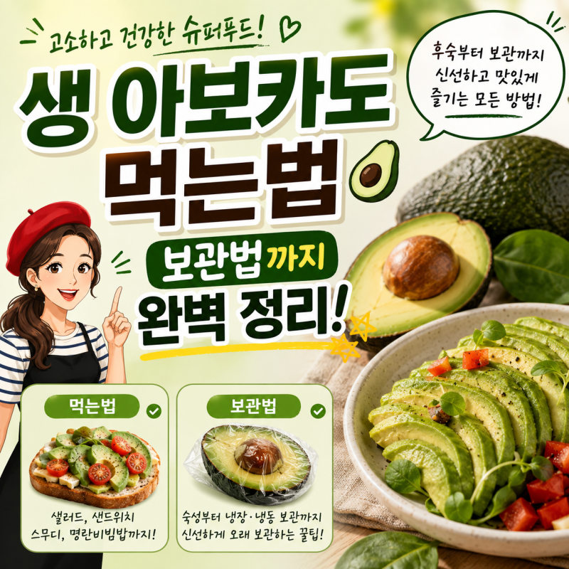 생 아보카도 먹는법 보관법까지 완벽 정리!