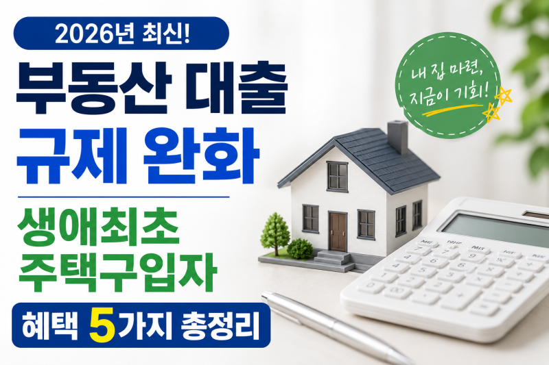 부동산 대출 규제 완화 생애최초 주택구입자 혜택 5가지 총정리