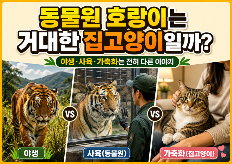 동물원에서 자란 사자와 호랑이는 집고양이처럼 길들여진 것일까?