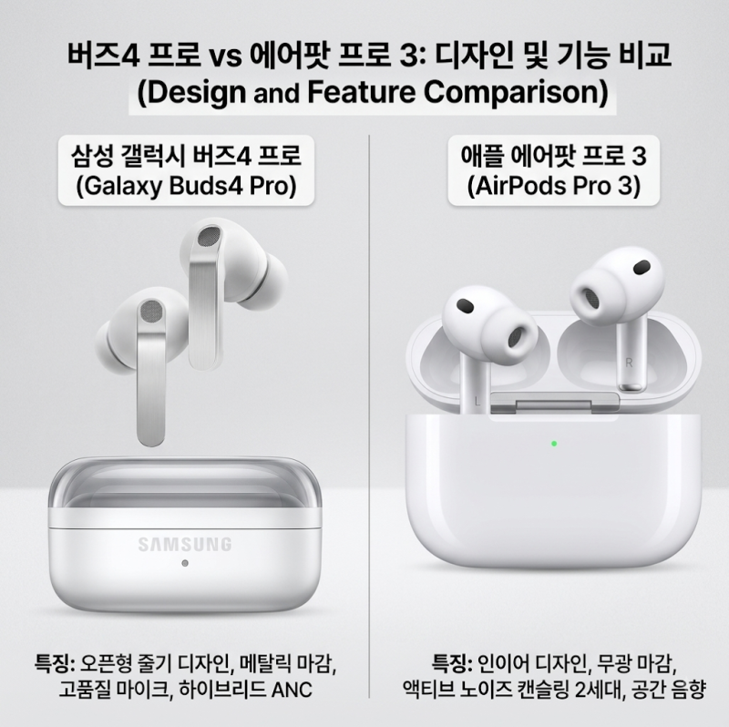 [IT/음향기기 리뷰] 에어팟 프로3 vs 갤럭시 버즈4 프로 솔직 비교: 음질·ANC·생태계 호환성까....