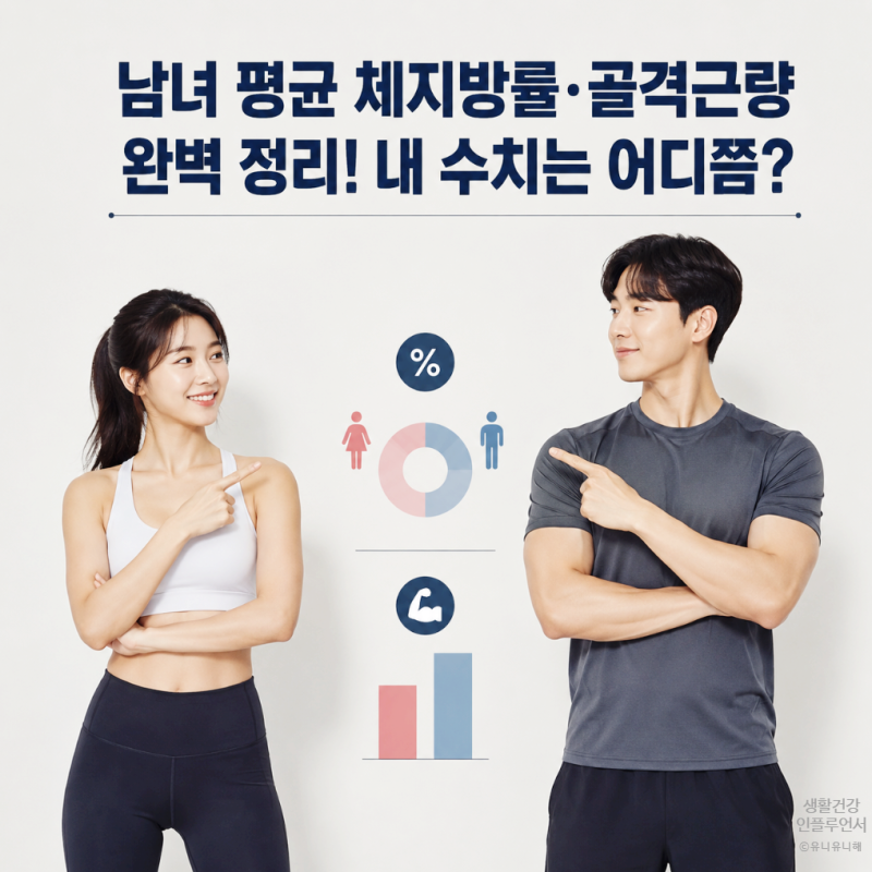 여자 남자 체지방률, 골격근량 평균은? 골격근량 1kg차이와 근육량 늘리기