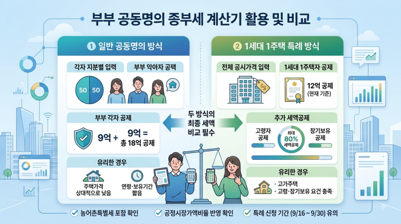 부부 공동명의 종부세 계산기 활용법과 비교 방법