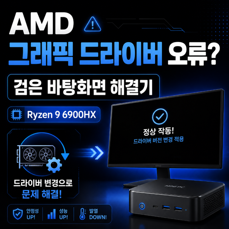 Ryzen 9 6900HX AMD 그래픽 드라이버 오류, 검은 바탕화면 해결한 방법