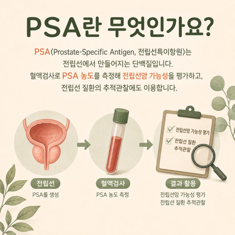 PSA(전립선특이항원) 검사 의미, 정상수치