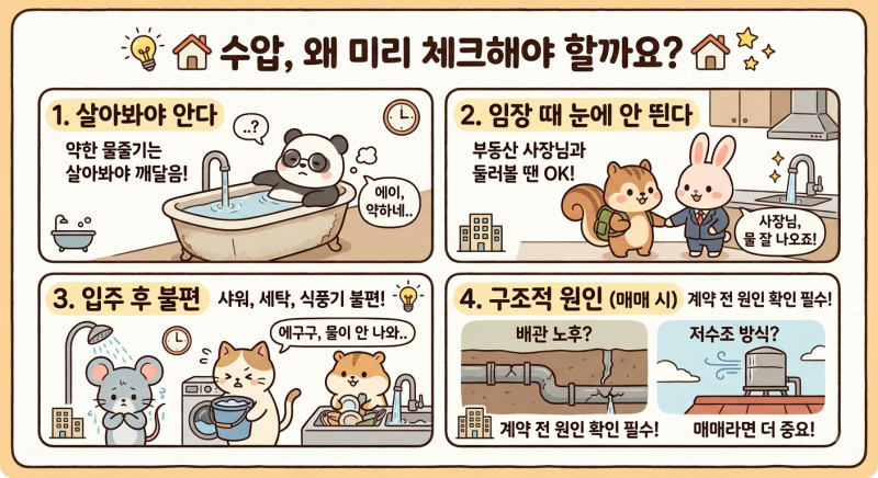 수압체크 이렇게 하세요, 변기수압부터 주방수전·배수관까지