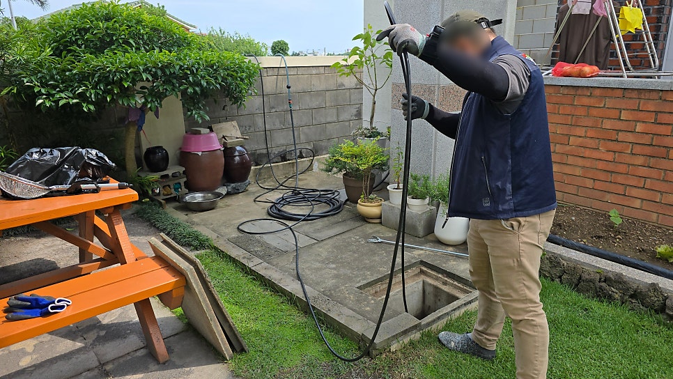 제주서귀포하수구막힘 주택 외부 하수배관 막힘 내부 세척