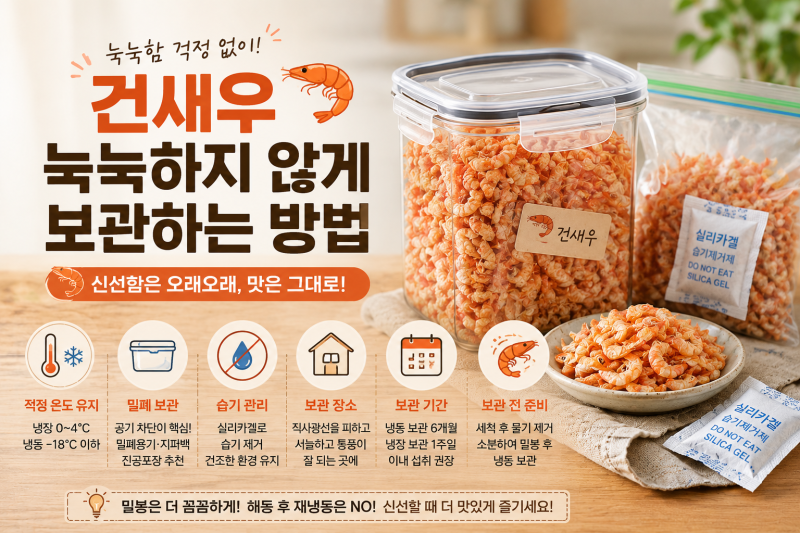 건새우 눅눅하지 않게 보관하는 방법