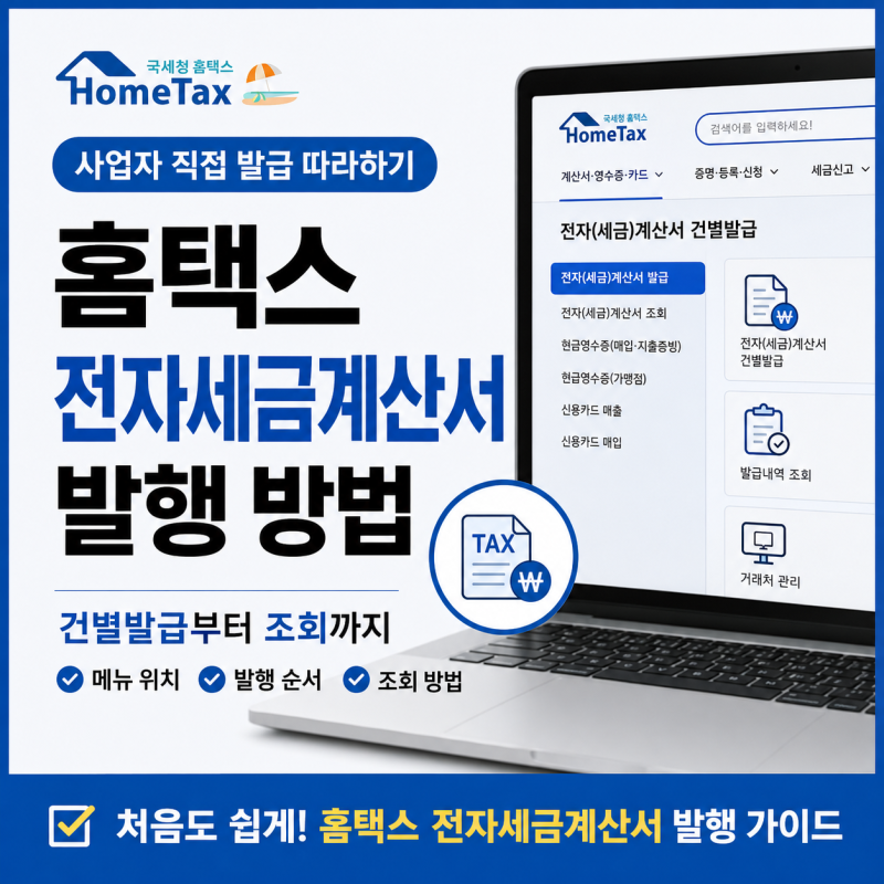 홈택스 전자세금계산서 발행 방법｜사업자 직접 발급 따라하기