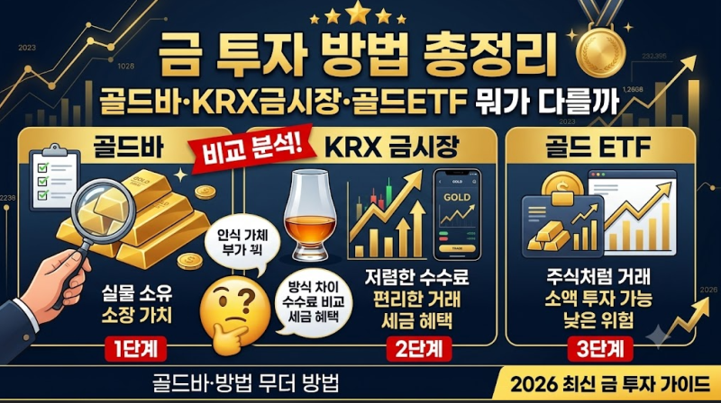 금 투자 방법 총정리, 골드바·KRX금시장·골드ETF 뭐가 다를까