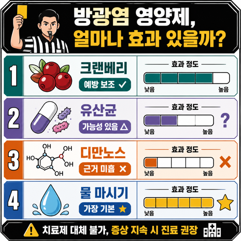 "물을 많이 마시면 정말 나아질까?" 방광염 자연치료와 좋은 영양제