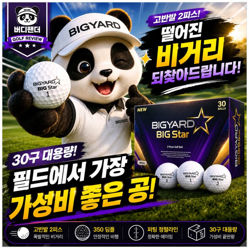 넥센 빅야드 빅스타 골프공 30구, 비거리 고민이라면? 2피스 고반발 골프공 살펴보기