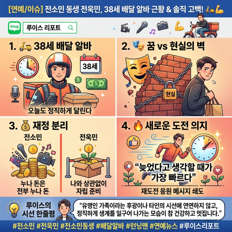 [연예/이슈] "누나 돈은 전부 누나 돈… 38세에 <b>배달 알바</b>" 전소민 동....