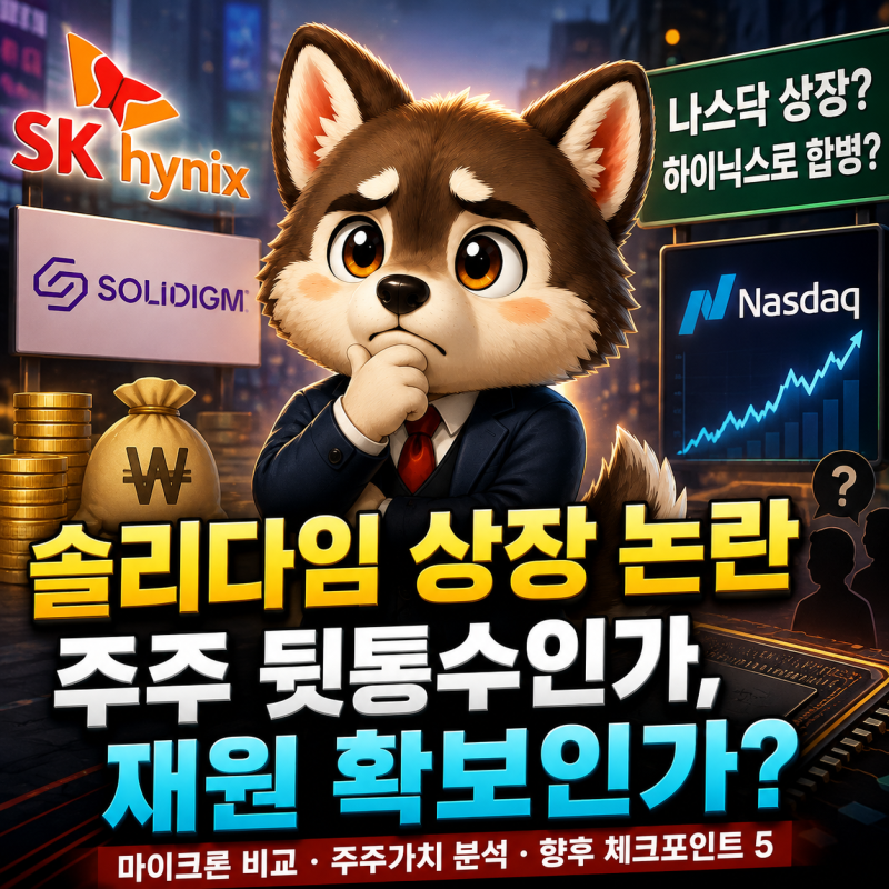 SK하이닉스 솔리다임 나스닥 상장 논란, 주주 뒷통수인가 재원 확보인가? 마이크론과 비교해....