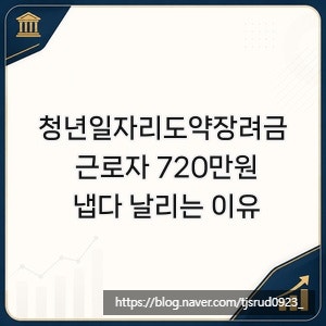 청년일자리도약장려금 근로자 720만원 냅다 날리는 이유