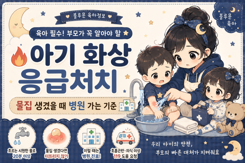 아기 화상 응급처치, 물집 생겼을 때 병원 가야 하는 기준