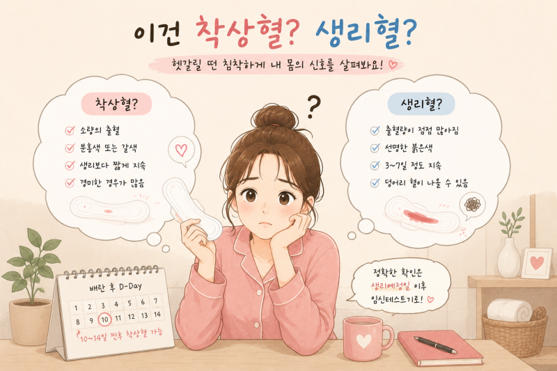 착상혈 나오는 시기, 배란 후 며칠일까? (생리혈과 헷갈리는 이유 & 솔직 경험담)