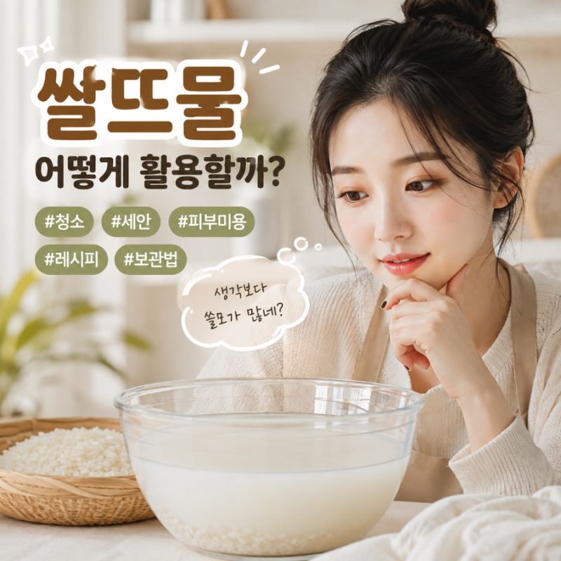 쌀뜨물 활용방법 보관법 레시피 피부미용 정리