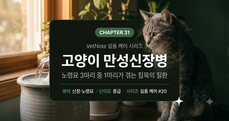 고양이 만성신장병(CKD)노령묘 3마리 중 1마리가겪는 침묵의 질환