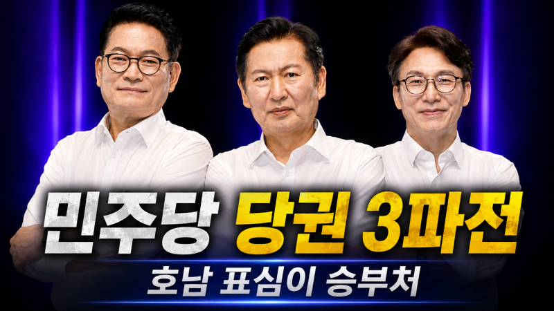 김민석 46.8% 정청래 35.2%, 민주당 당대표 누가 앞섰나