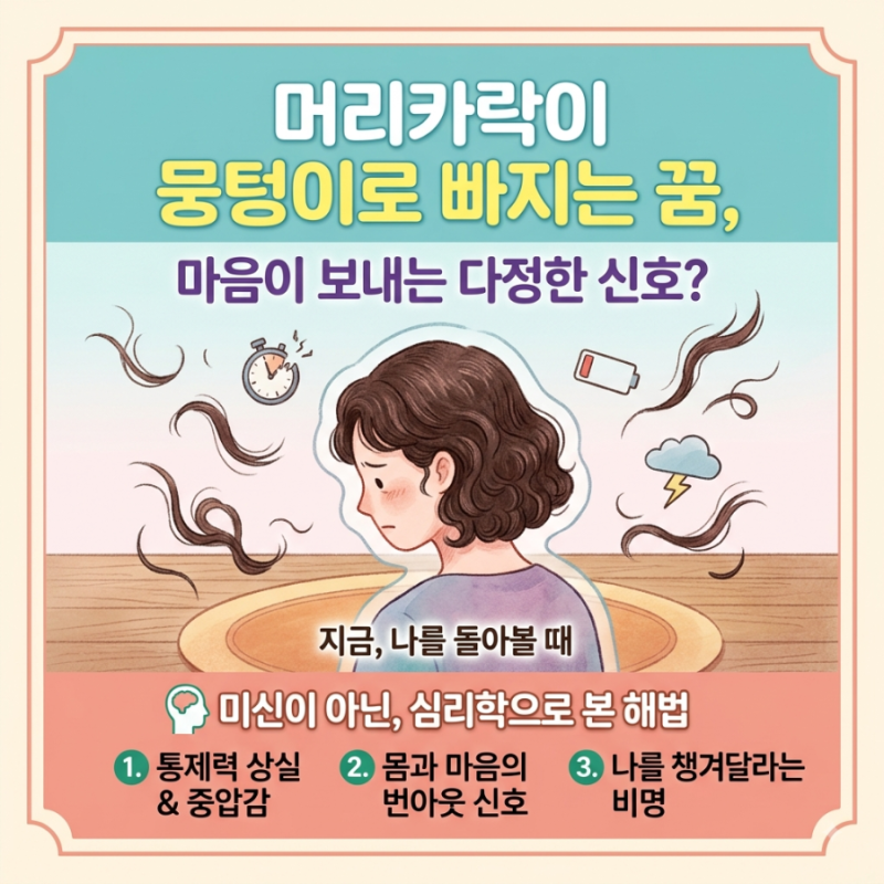 머리카락이 뭉텅이로 빠지는 꿈 마음이 보내는 신호일까?