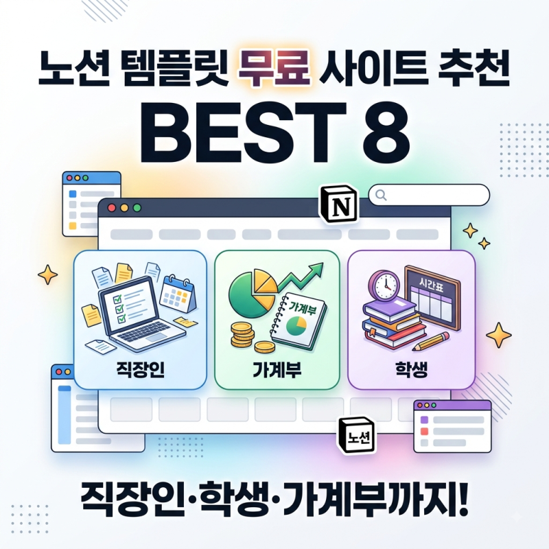 노션 템플릿 무료 사이트 추천 BEST 8｜직장인·학생·가계부까지