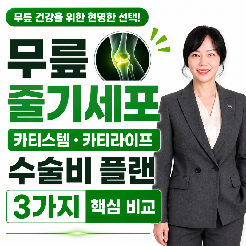 무릎 줄기세포 카티스템 카티라이프 수술비 플랜 3가지 핵심 비교