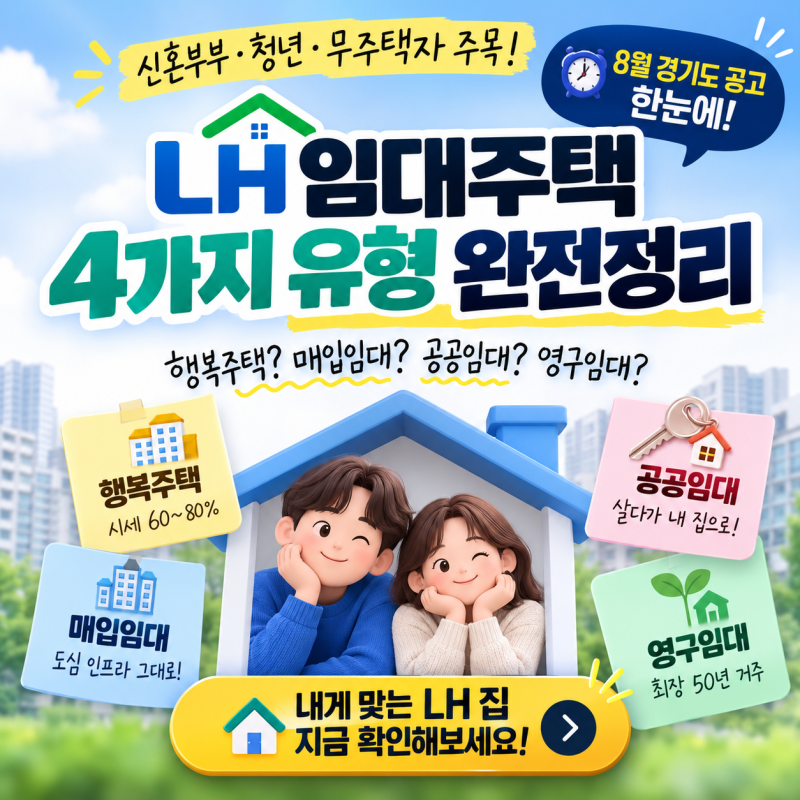 LH 임대주택 4가지 유형 완전정리 (feat. 8월 경기도 공고 현황)