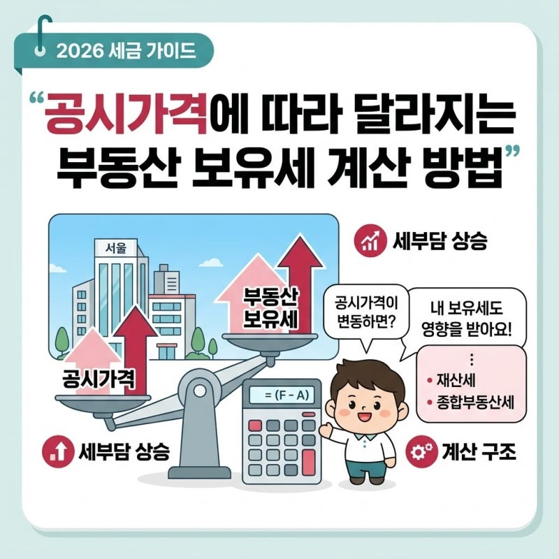 공시가격에 따라 달라지는 부동산 보유세 계산 방법 2026년 기준 달라진 세부담 확인