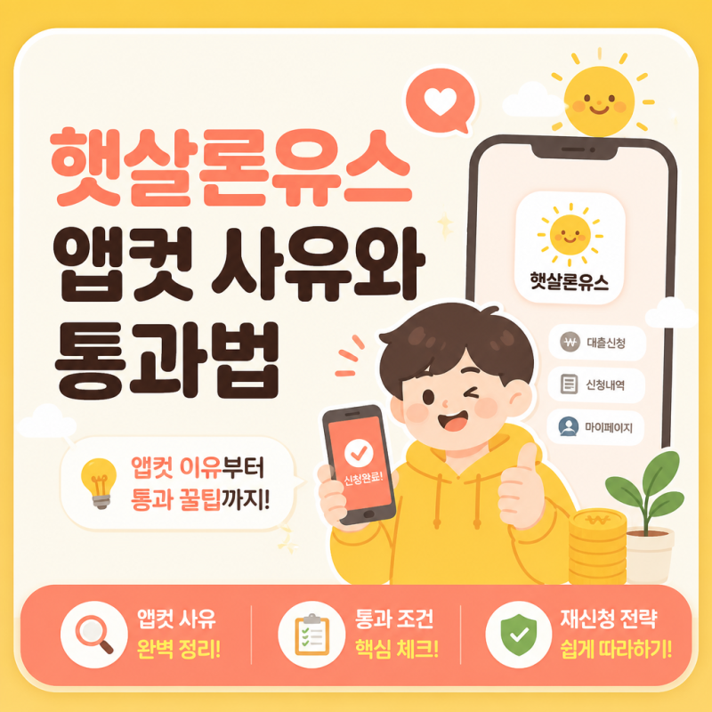 "신청하자마자 부결?" 햇살론유스 앱컷 사유와 통과법 총정리