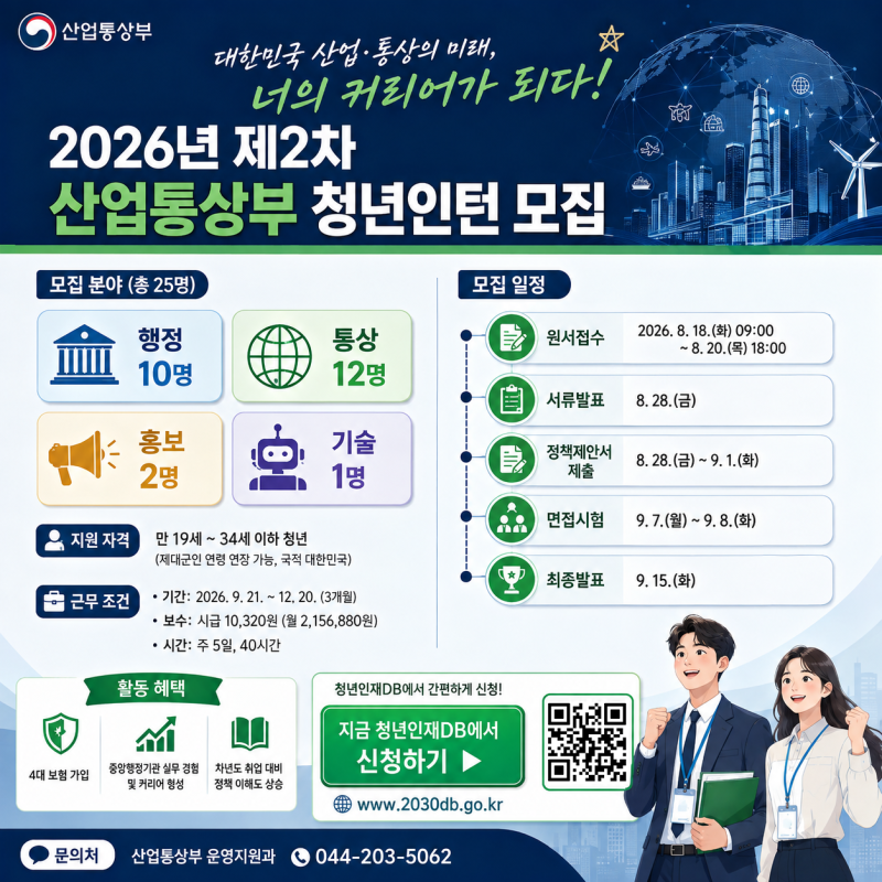 스펙 만렙각! 2026년 제2차 산업통상부 청년인턴 채용 공고